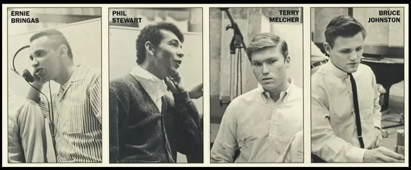 Image of news release showing all four singers on all the original Rip Chords songs